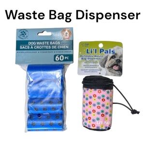 NWT Coastal Pet Li’l Pals Waste Poop Bag Dispenser And 4 Extra Rolls of Bags